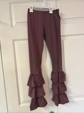Matilda Jane Mauve and Black Geometric Ruffle Leggings